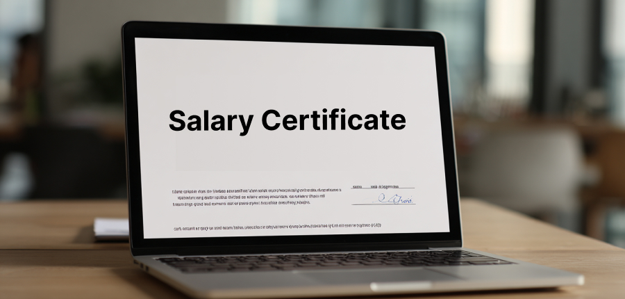 salary certificate for opening bank account