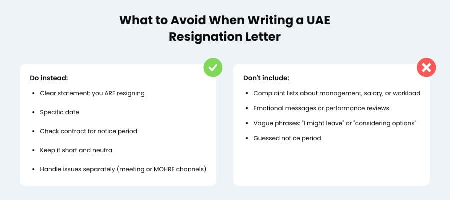 how to write resignation letter in uae
